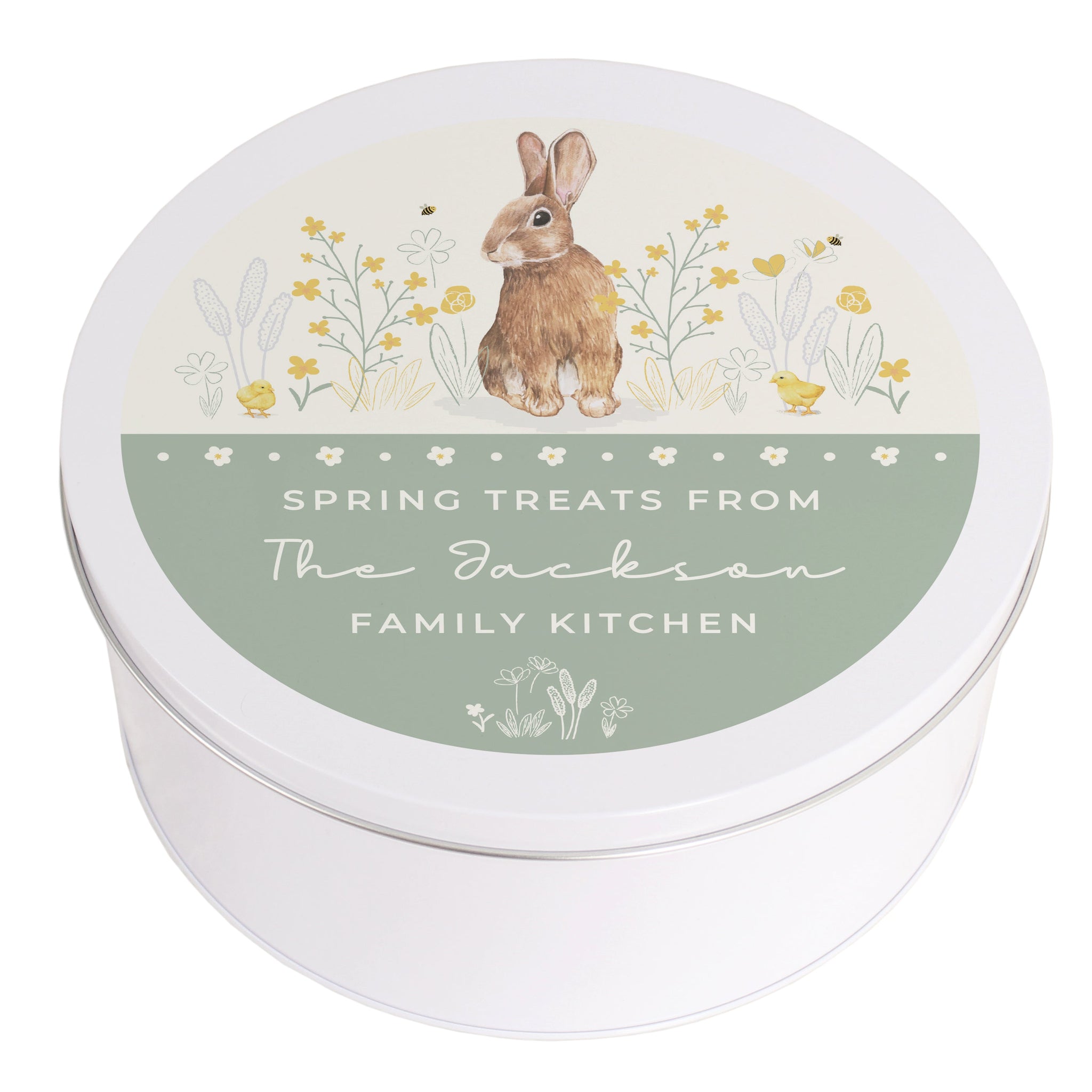 Personalised Spring Bunny Cake Tin: 4 - Storage By Gift Moments