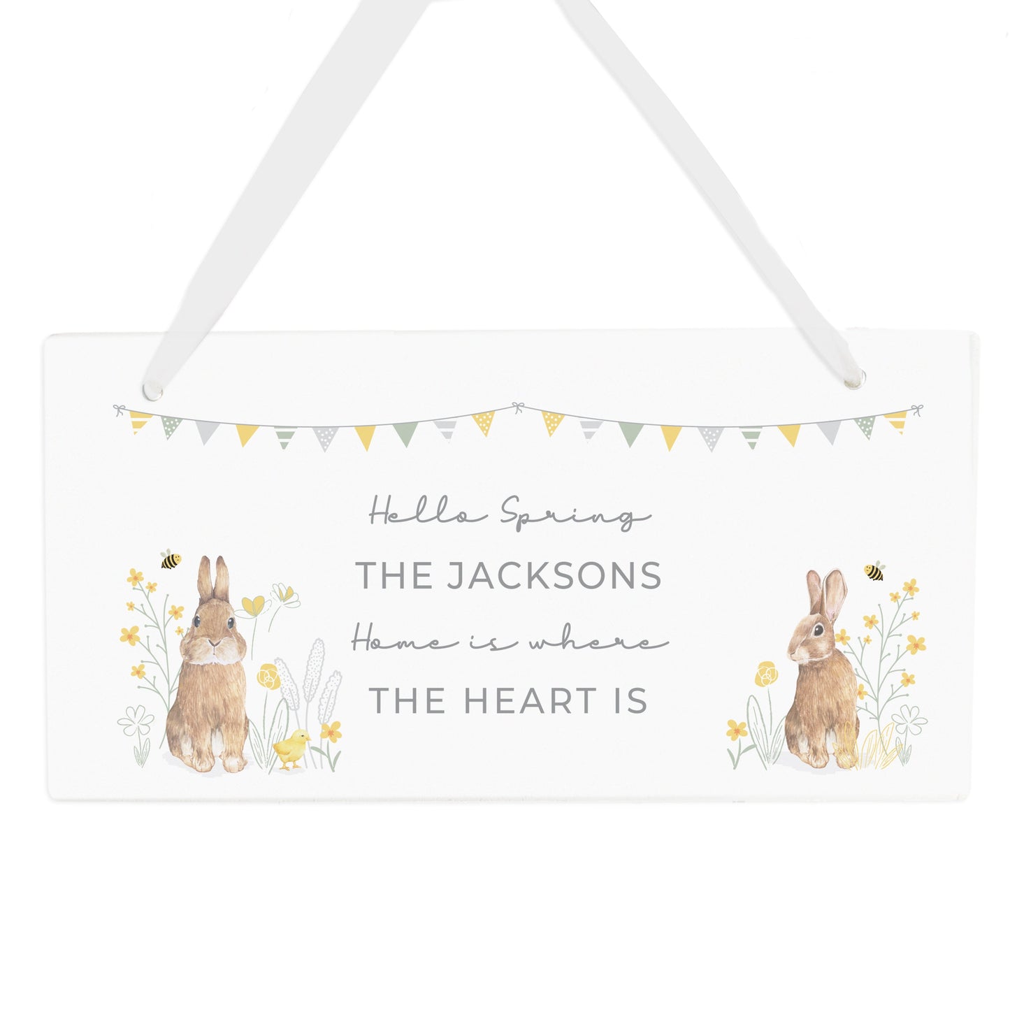 Personalised Spring Bunny Wooden Sign: 5 - Signs & Plaques By Gift Moments