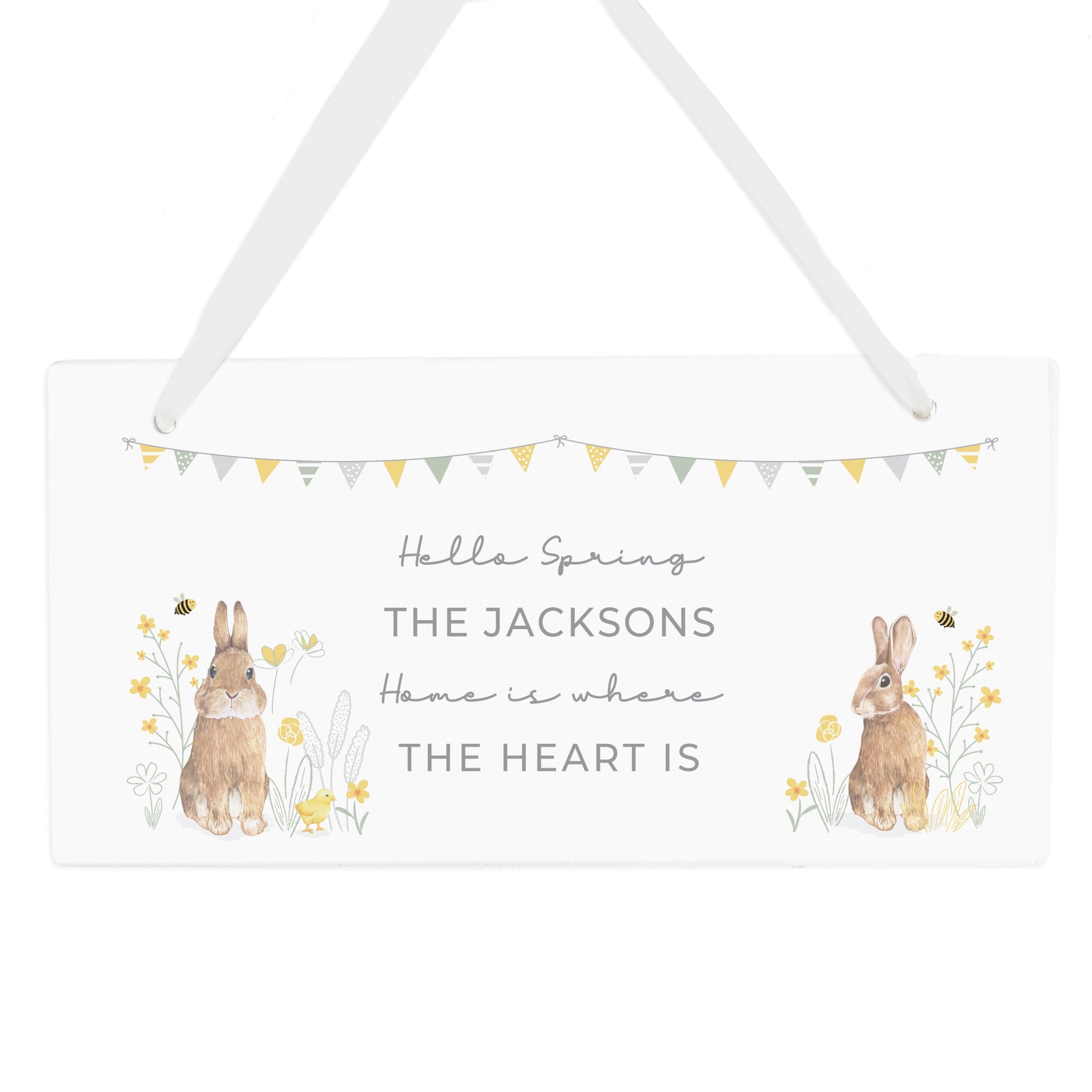Personalised Spring Bunny Wooden Sign: 5 - Signs & Plaques By Gift Moments