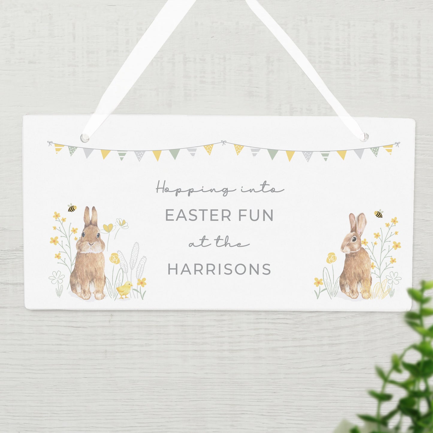 Personalised Spring Bunny Wooden Sign: 3 - Signs & Plaques By Gift Moments