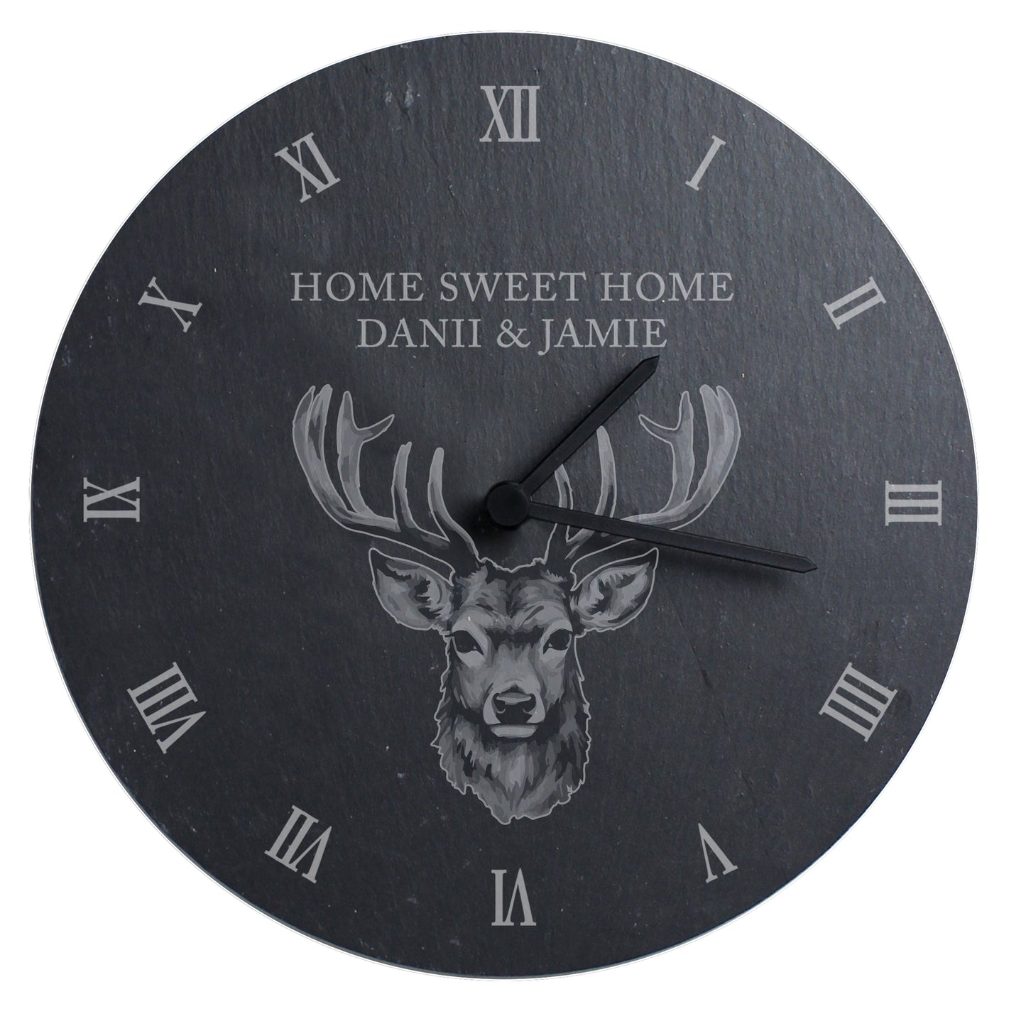 Personalised Stag Slate Clock: 5 - Clocks By Gift Moments