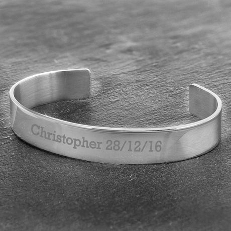 Personalised Stainless Steel Bangle: 1 - Bracelets By Gift Moments