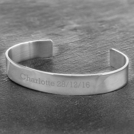 Personalised Stainless Steel Bangle: 3 - Bracelets By Gift Moments