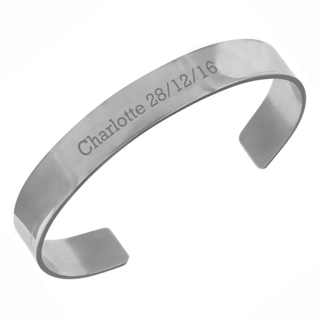Personalised Stainless Steel Bangle: 4 - Bracelets By Gift Moments