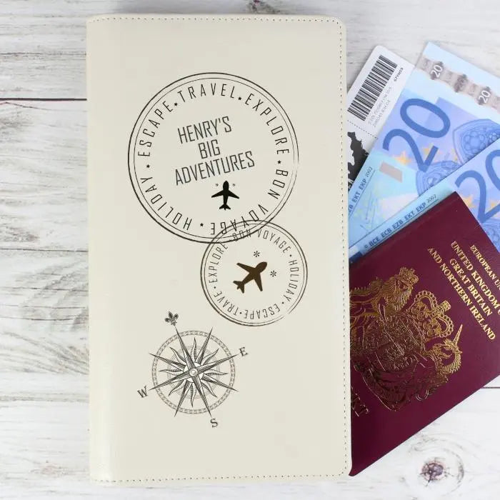 Personalised Stamp Travel Document Holder: 1 - Passport Holders By Gift Moments