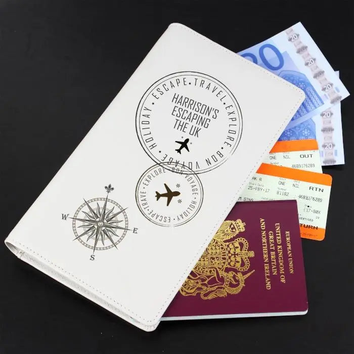 Personalised Stamp Travel Document Holder: 3 - Passport Holders By Gift Moments