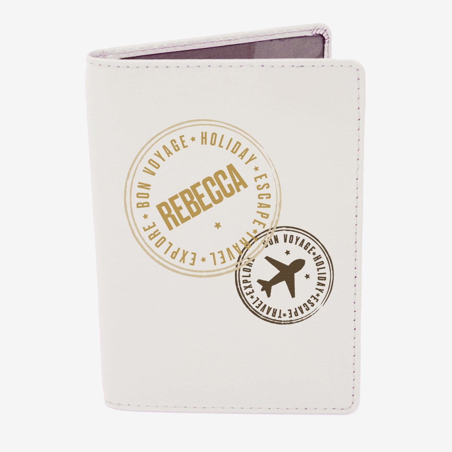 Personalised Stamped Cream Passport Holder: 2 - Passport Holders By Gift Moments