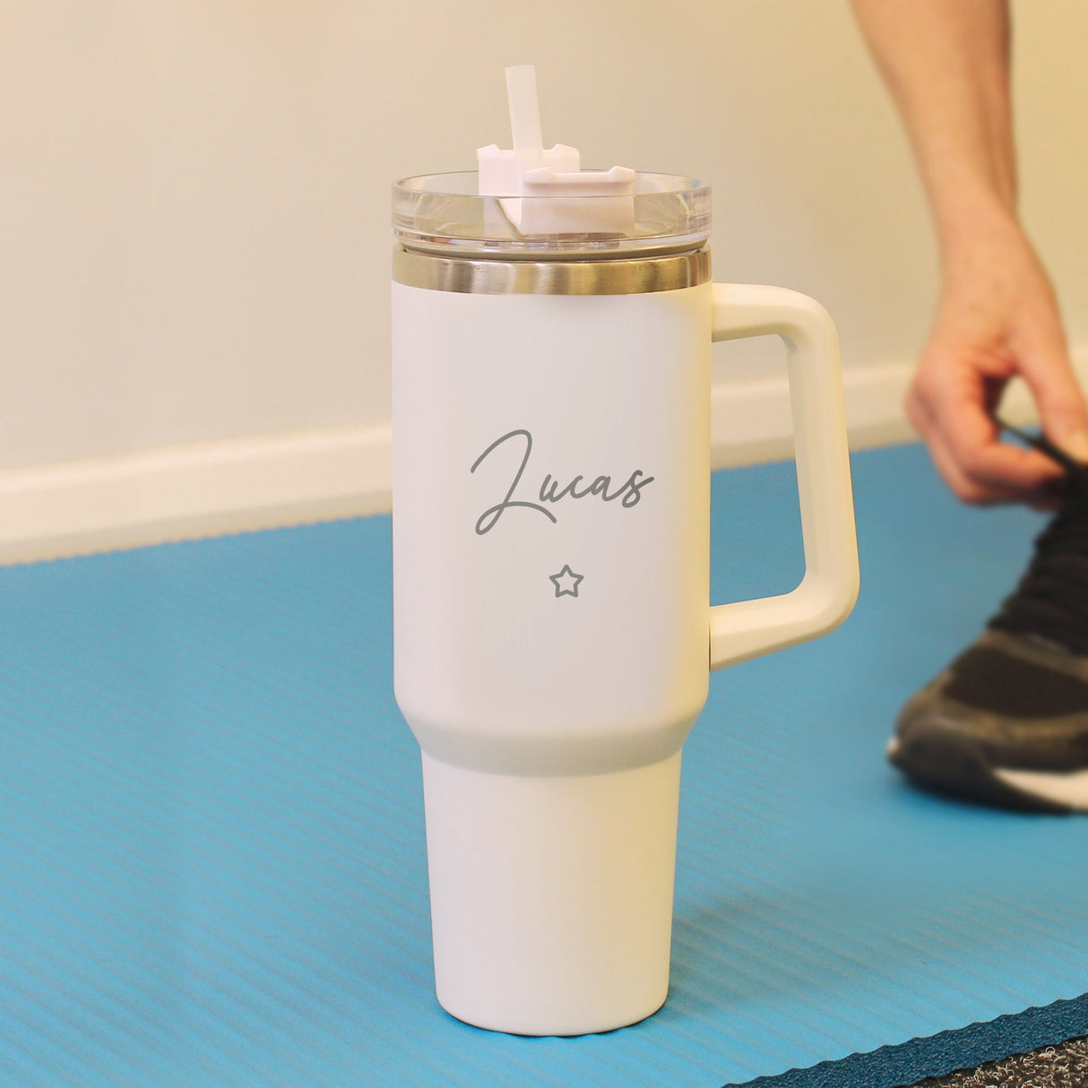 Personalised Star 40oz White Travel Cup: 2 - Travel Mugs By Gift Moments