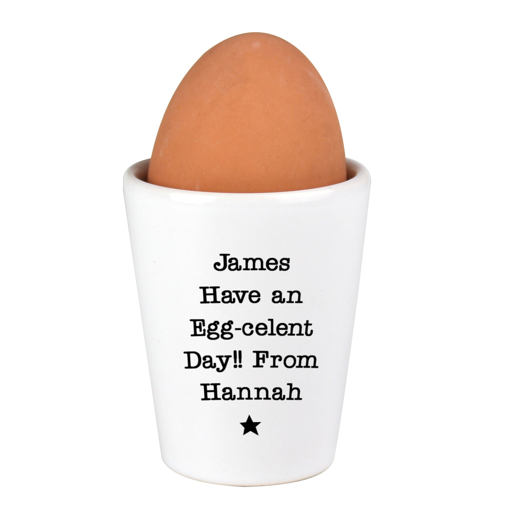 Personalised Star Free Text Egg Cup: 4 - Egg Cups By Gift Moments