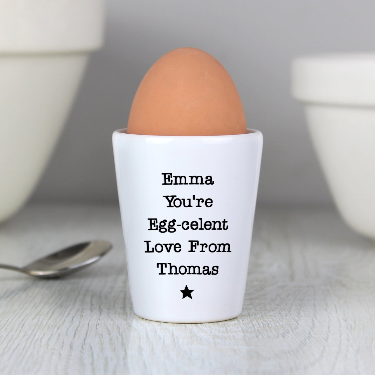 Personalised Star Free Text Egg Cup: 1 - Egg Cups By Gift Moments