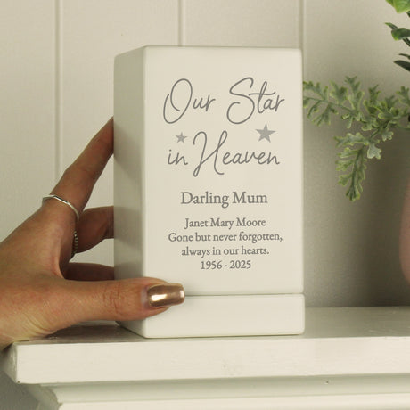 Personalised Our Star in Heaven Small Wooden Urn: 4 - Urns By Gift Moments