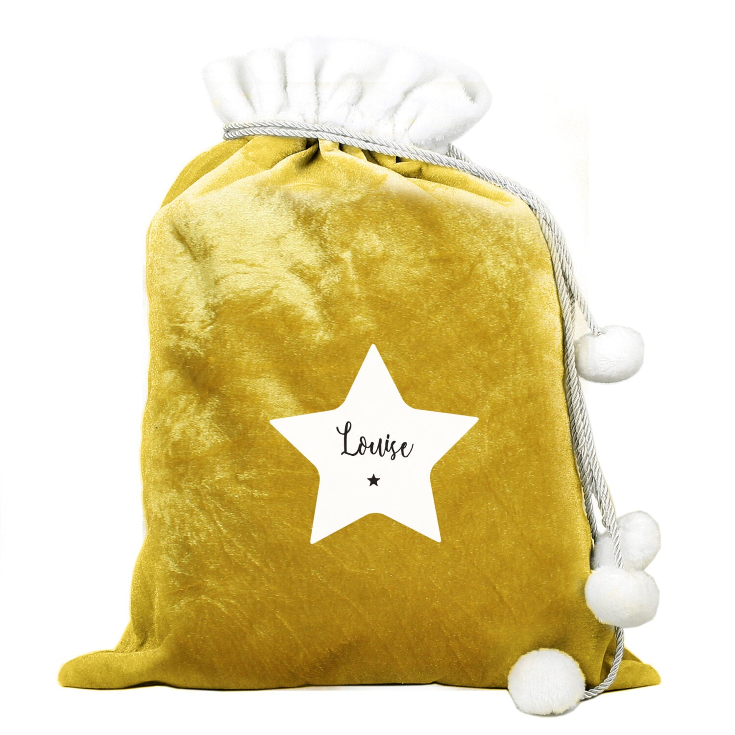 Personalised Star Luxury Pom Pom Gold Sack - Shop Christmas Sacks At Gift Moments - 4