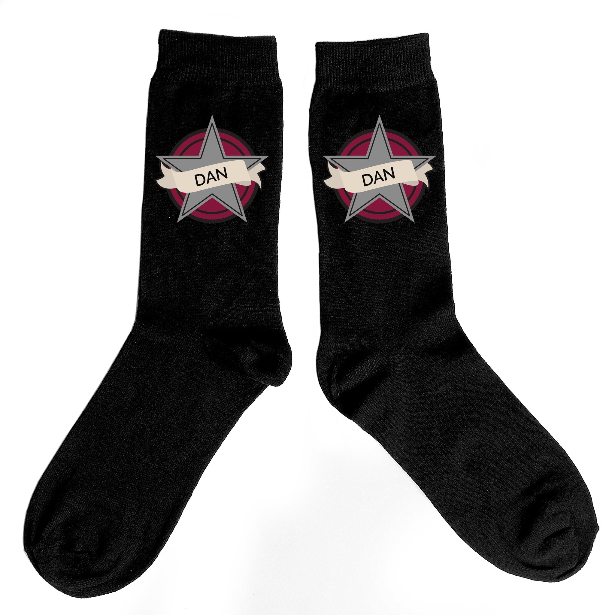 Personalised Star Men’s Socks: 2 - Clothing By Gift Moments