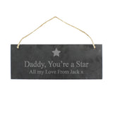 Personalised Star Motif Hanging Slate Plaque: 2 - Signs & Plaques By Gift Moments