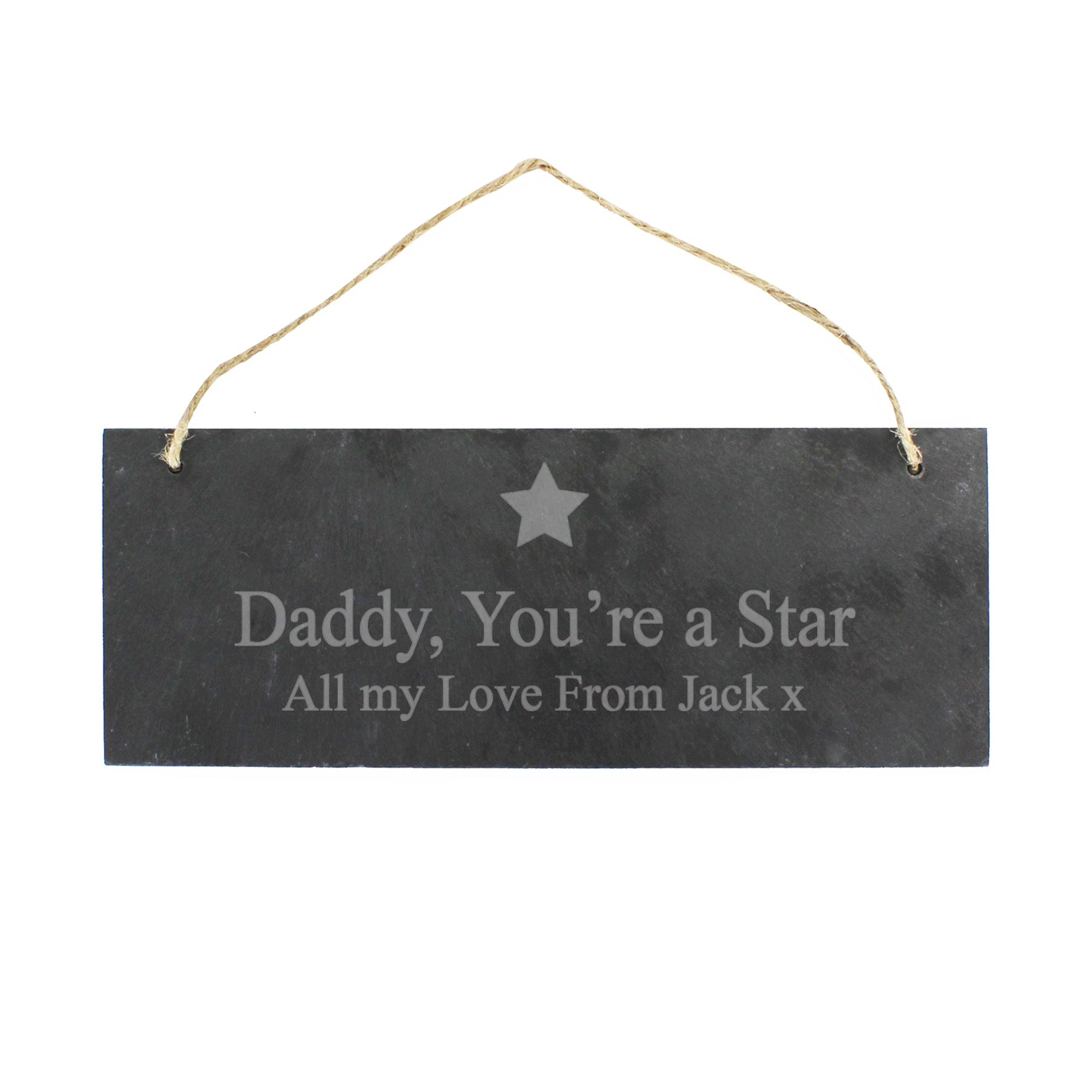 Personalised Star Motif Hanging Slate Plaque - Shop Signs & Plaques At Gift Moments - 2