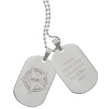 Personalised Star Stainless Steel Double Dog Tag Necklace: 4 - Necklaces By Gift Moments