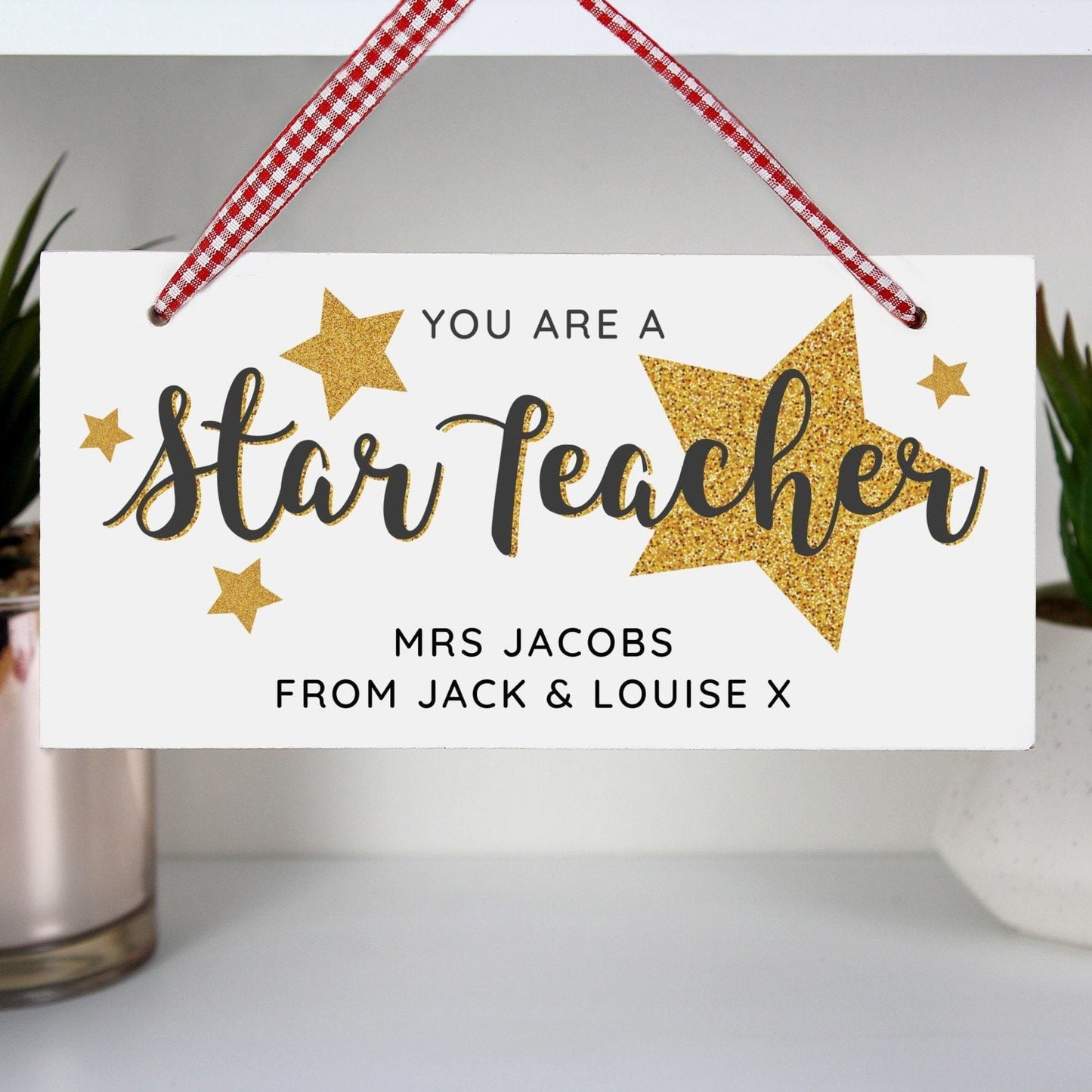 Personalised You Are A Star Teacher Wooden Sign: 2 - Signs & Plaques By Gift Moments