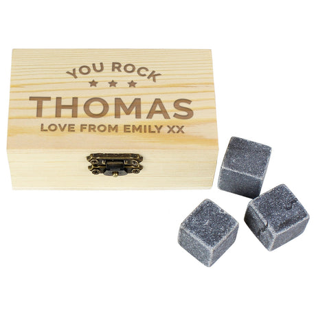Personalised Stars Free Text Cooling Stones: 4 - Barware By Gift Moments