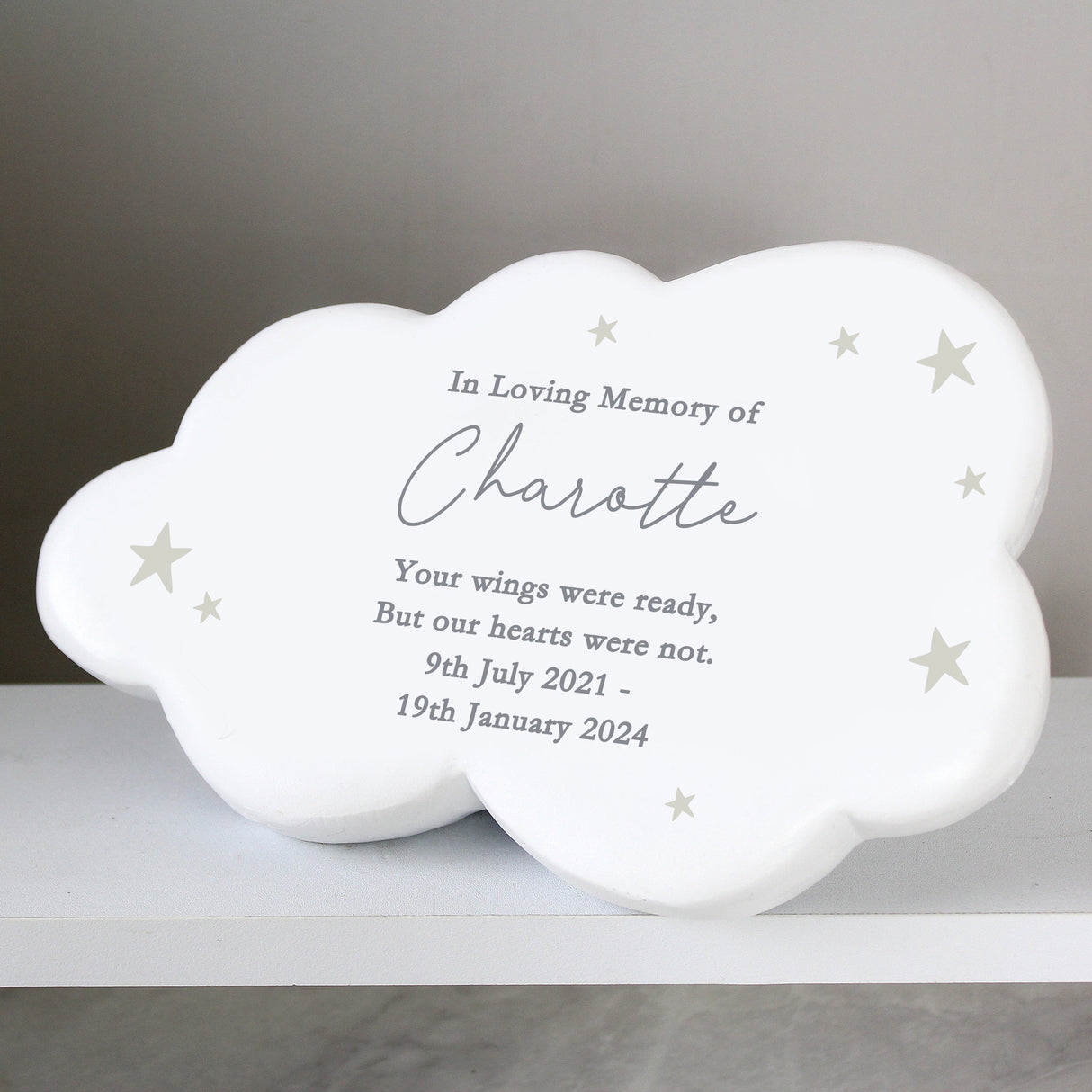 Personalised Stars Resin Memorial Cloud: 3 - Memorials By Gift Moments