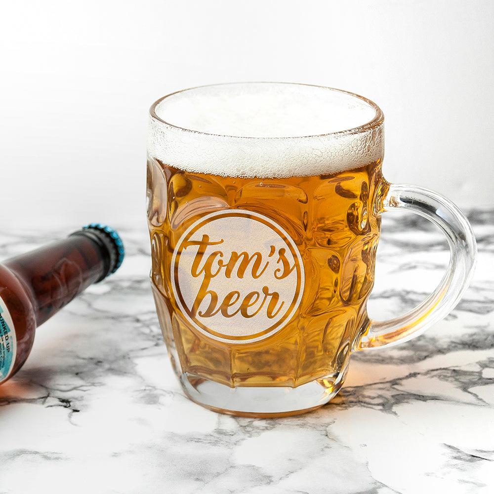 Personalised Statement Dimpled Beer Glass: 4 - Beer Glasses By Gift Moments