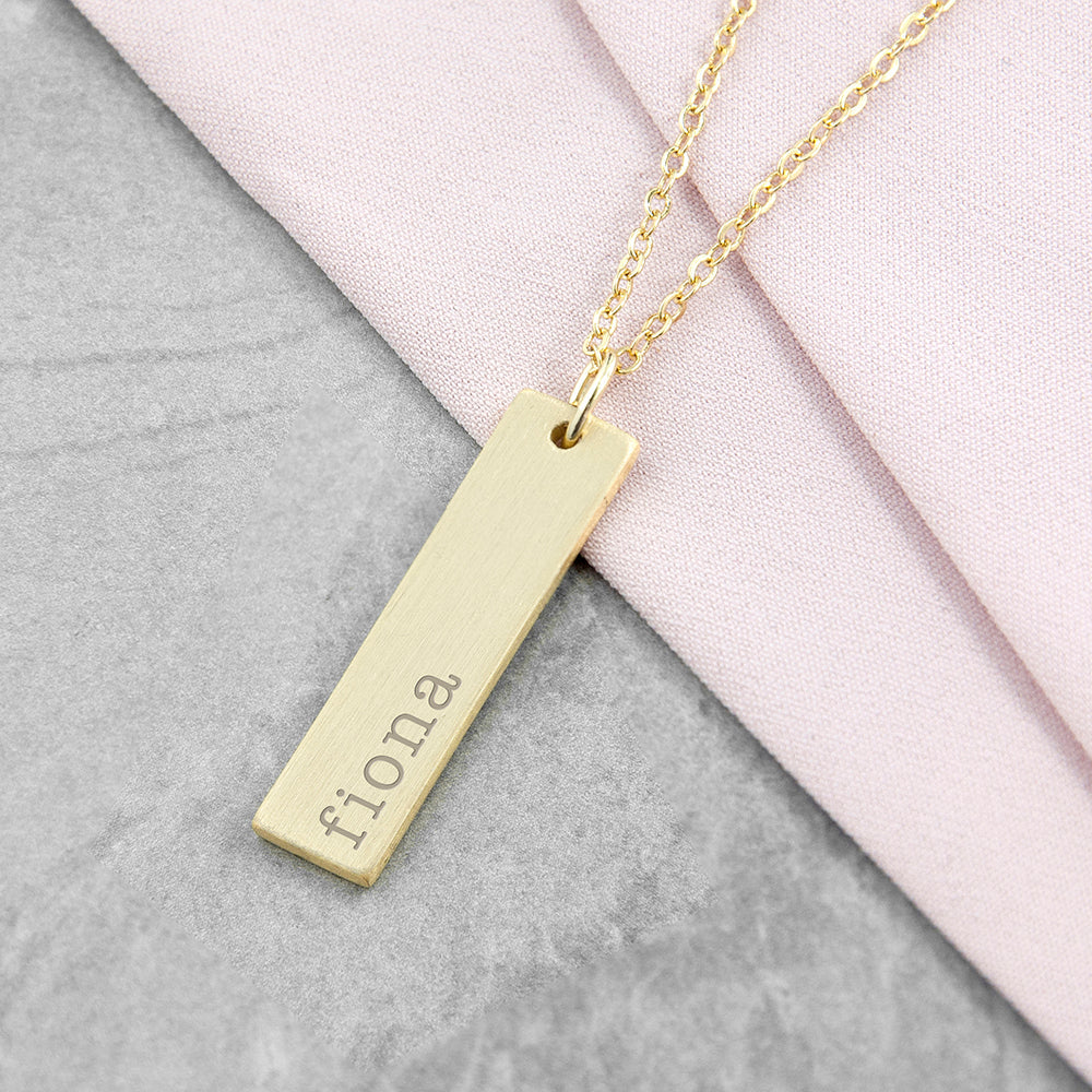 Personalised Statement Gold Bar Necklace: 1 - Necklaces By Gift Moments