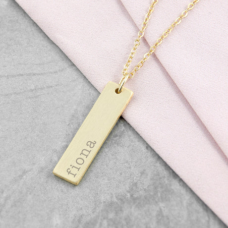 Personalised Gold Bar Necklace: 1 - Necklaces By Gift Moments