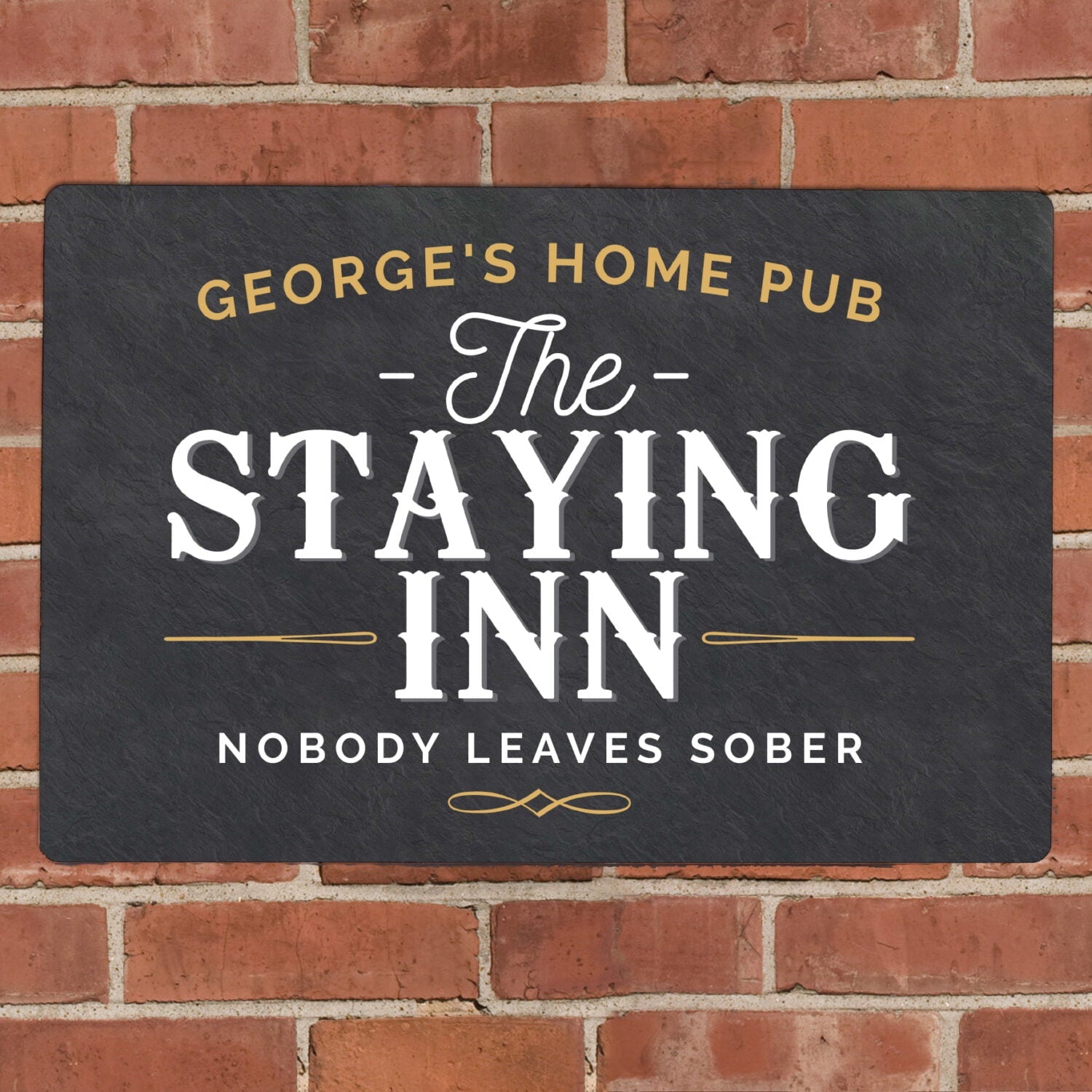 Personalised Staying Inn Metal Sign: 1 - Signs & Plaques By Gift Moments