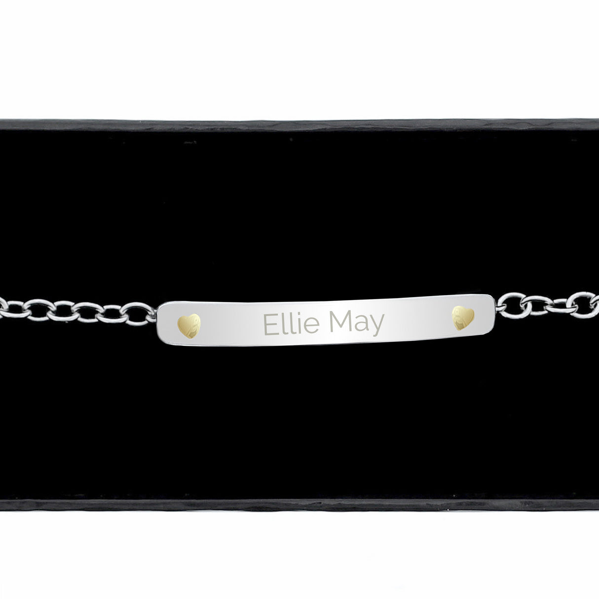 Personalised Sterling Silver and 9ct Gold Bar Bracelet: 2 - Bracelets By Gift Moments