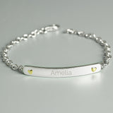 Personalised Sterling Silver and 9ct Gold Bar Bracelet: 1 - Bracelets By Gift Moments