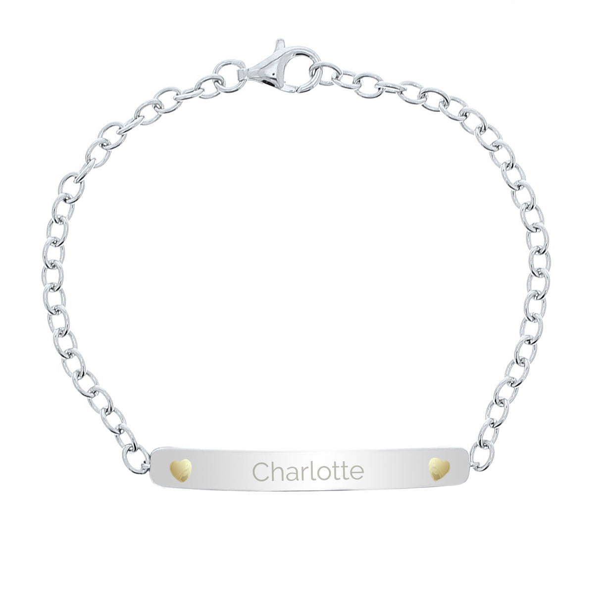 Personalised Sterling Silver and 9ct Gold Bar Bracelet: 3 - Bracelets By Gift Moments