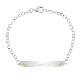 Personalised Sterling Silver and 9ct Gold Bar Bracelet: 3 - Bracelets By Gift Moments