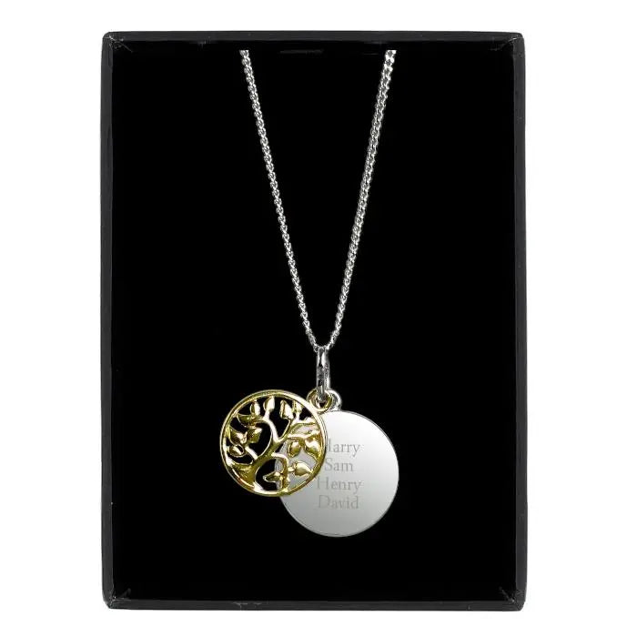 Personalised Sterling Silver & 9ct Gold Family Tree Of Life Necklace - Shop Necklaces At Gift Moments - 4