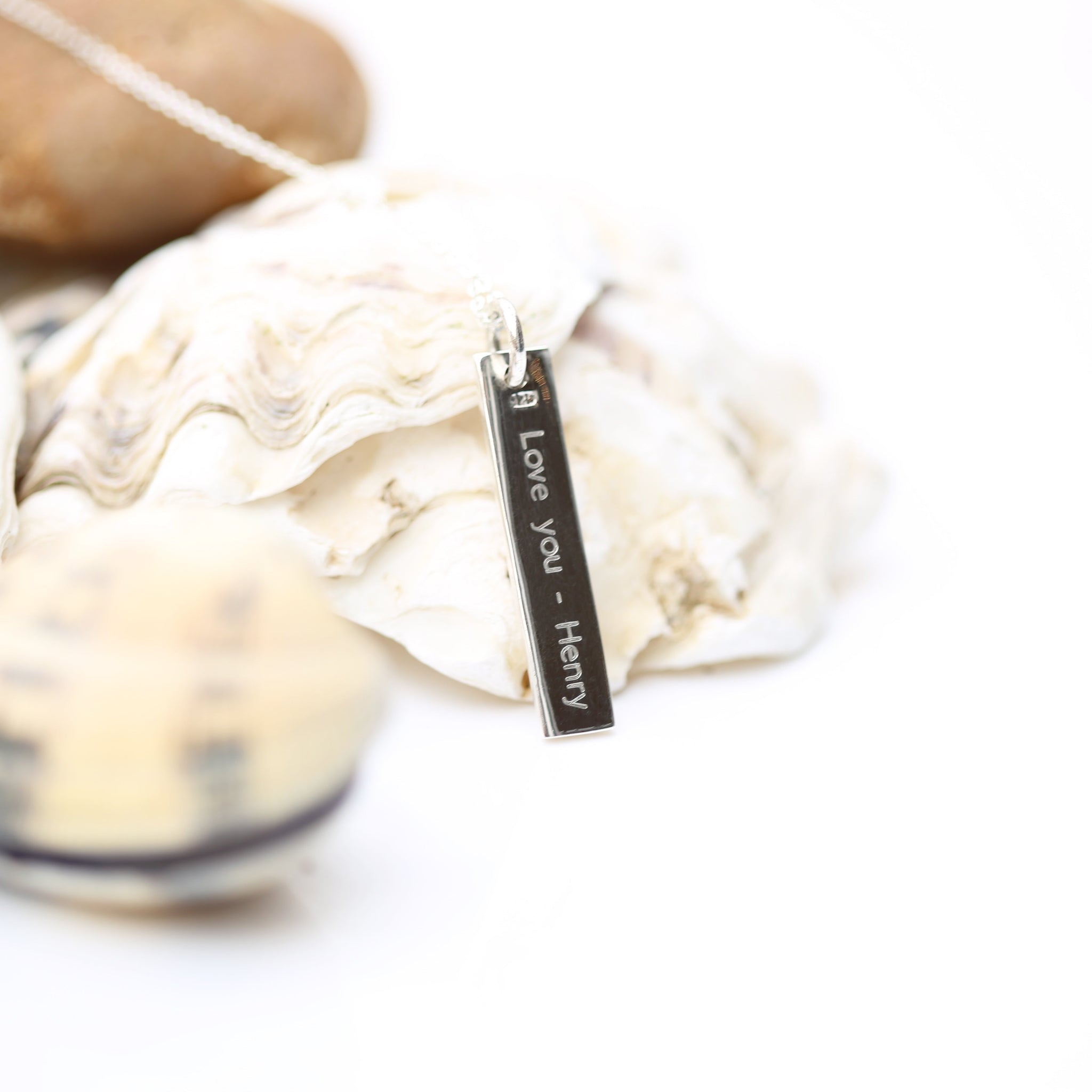 Personalised Sterling Silver Bar Necklace: 2 - Necklaces By Gift Moments