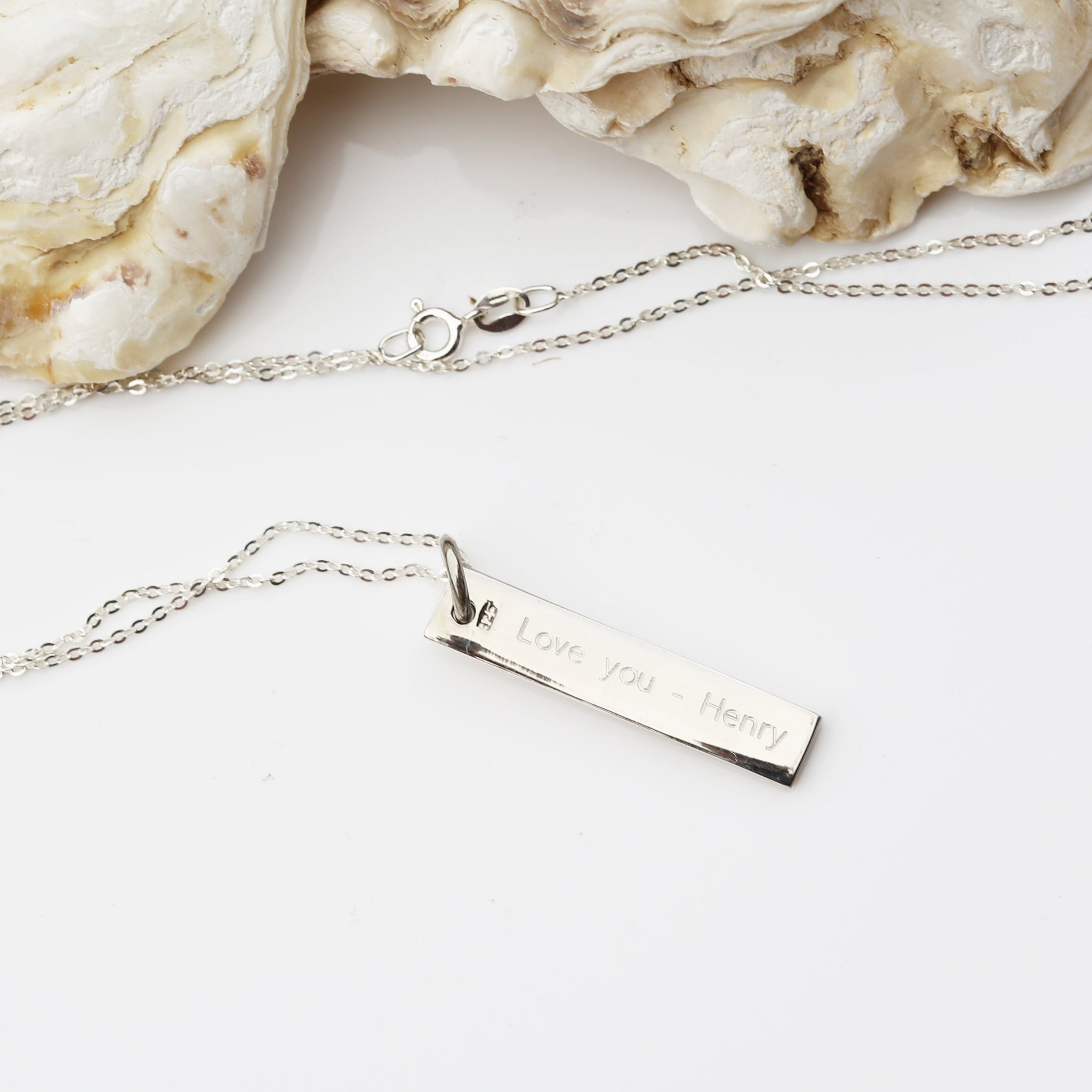 Personalised Sterling Silver Bar Necklace: 4 - Necklaces By Gift Moments