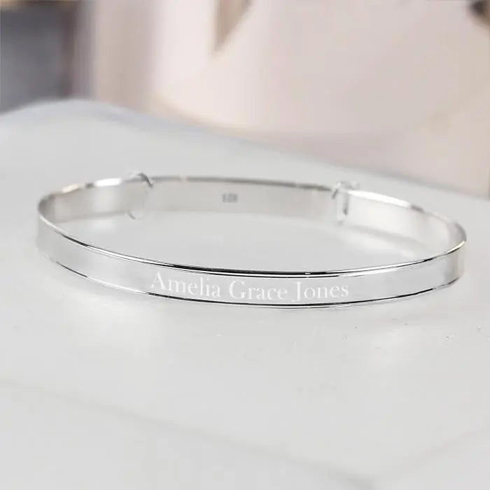 Personalised Sterling Silver Childs Expanding Diamante Star Bracelet - Shop Bracelets At Gift Moments - 3