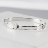 Personalised Sterling Silver Childs Expanding Diamante Star Bracelet: 6 - Bracelets By Gift Moments