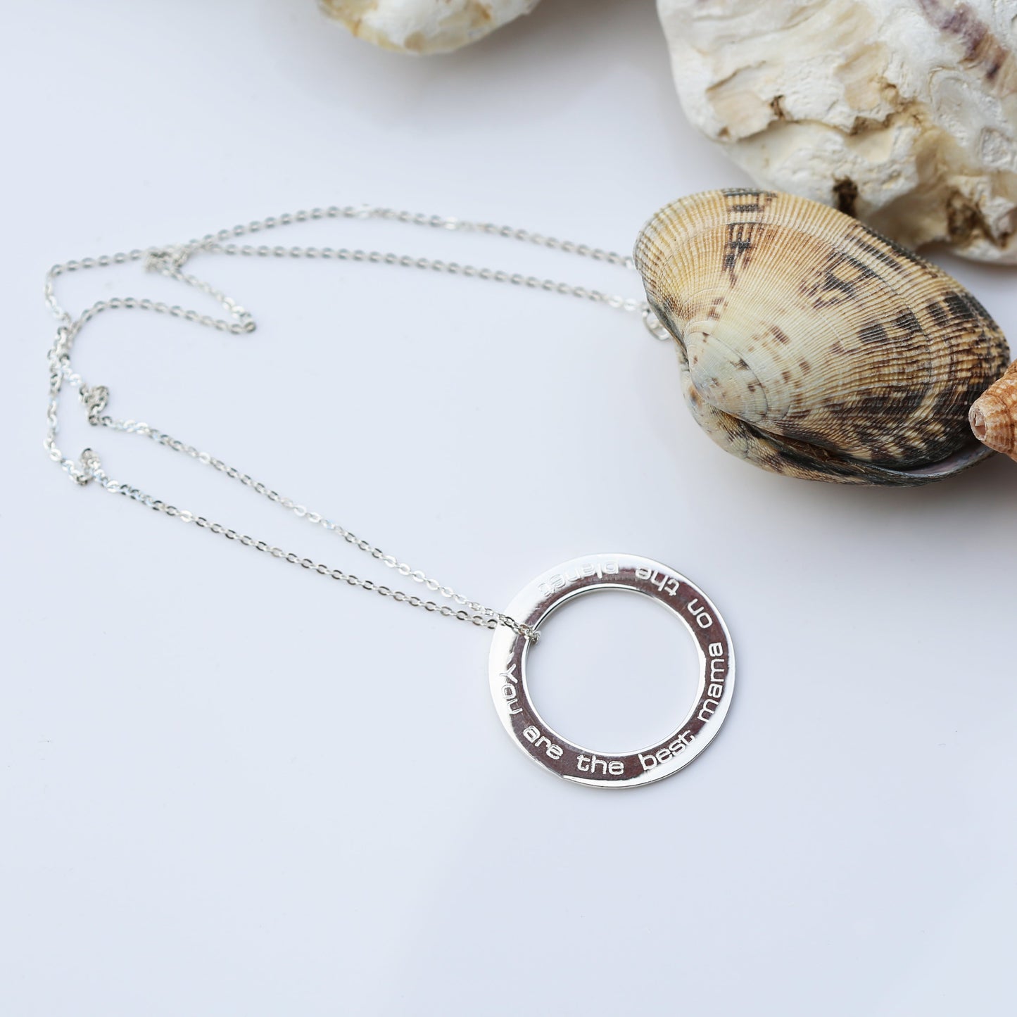 Personalised Sterling Silver Halo Necklace: 4 - Necklaces By Gift Moments