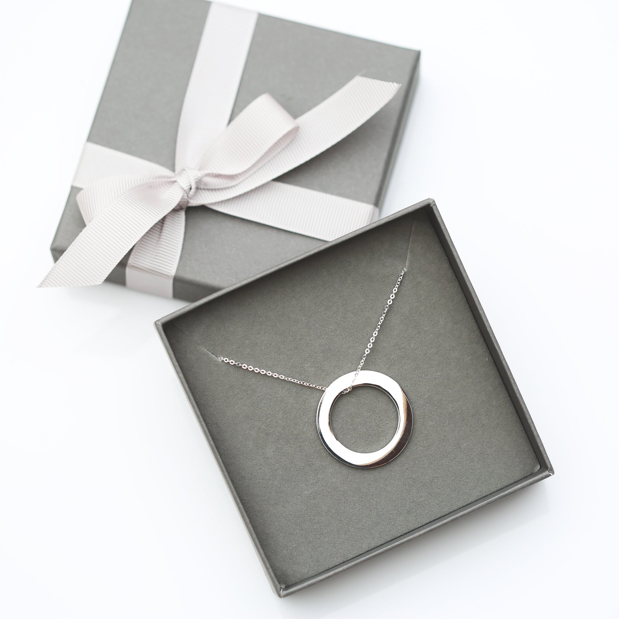 Personalised Sterling Silver Halo Necklace: 6 - Necklaces By Gift Moments