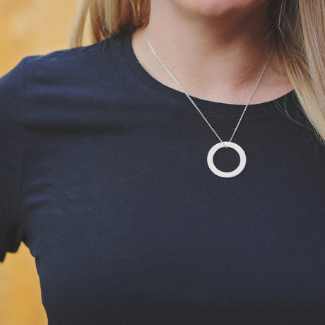 Personalised Sterling Silver Halo Necklace: 5 - Necklaces By Gift Moments