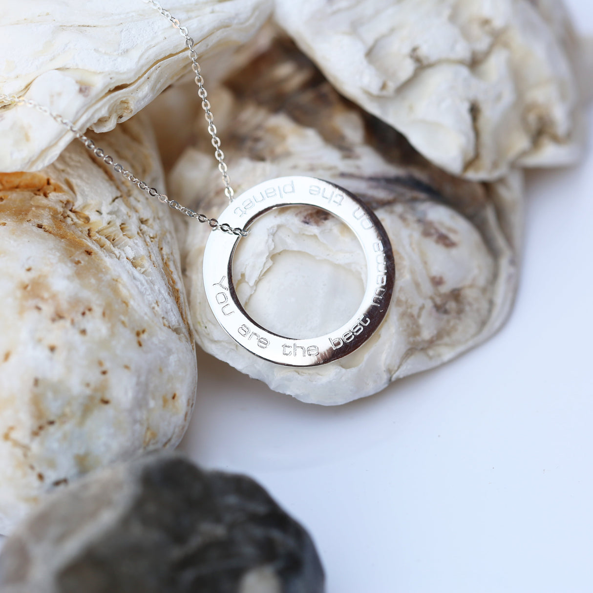 Personalised Sterling Silver Halo Necklace: 3 - Necklaces By Gift Moments