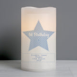 Personalised Stitch & Dot Baby Boy Nightlight LED Candle: 4 - LED Lighting By Gift Moments
