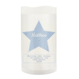 Personalised Stitch & Dot Baby Boy Nightlight LED Candle: 6 - LED Lighting By Gift Moments