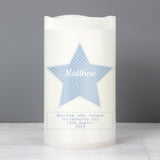Personalised Stitch & Dot Baby Boy Nightlight LED Candle: 3 - LED Lighting By Gift Moments
