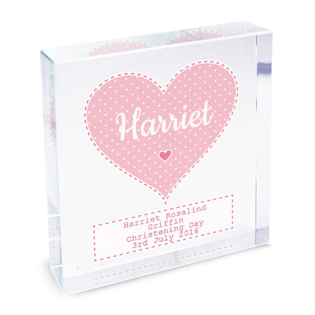 Personalised Stitch & Dot Baby Girl Crystal Token: 4 - Crystal Tokens By Gift Moments