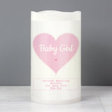 Personalised Stitch & Dot Baby Girl Night Light LED Candle: 2 - LED Lighting By Gift Moments