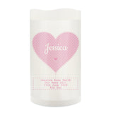 Personalised Stitch & Dot Baby Girl Night Light LED Candle: 3 - LED Lighting By Gift Moments