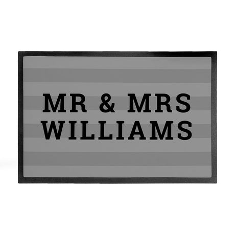 Personalised Indoor Striped Rubber Doormat: 7 - Doormats By Gift Moments
