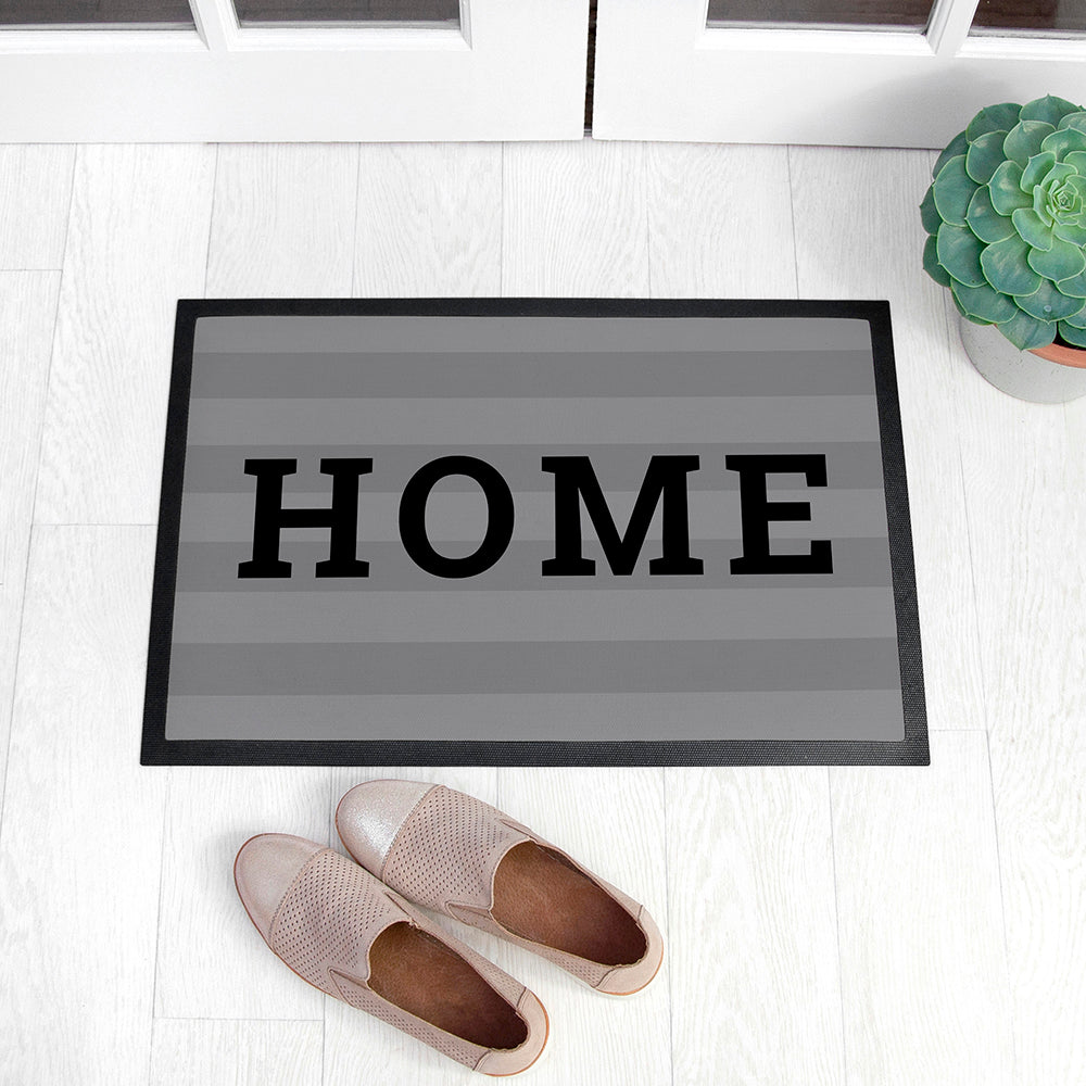 Personalised Indoor Striped Rubber Doormat: 2 - Doormats By Gift Moments