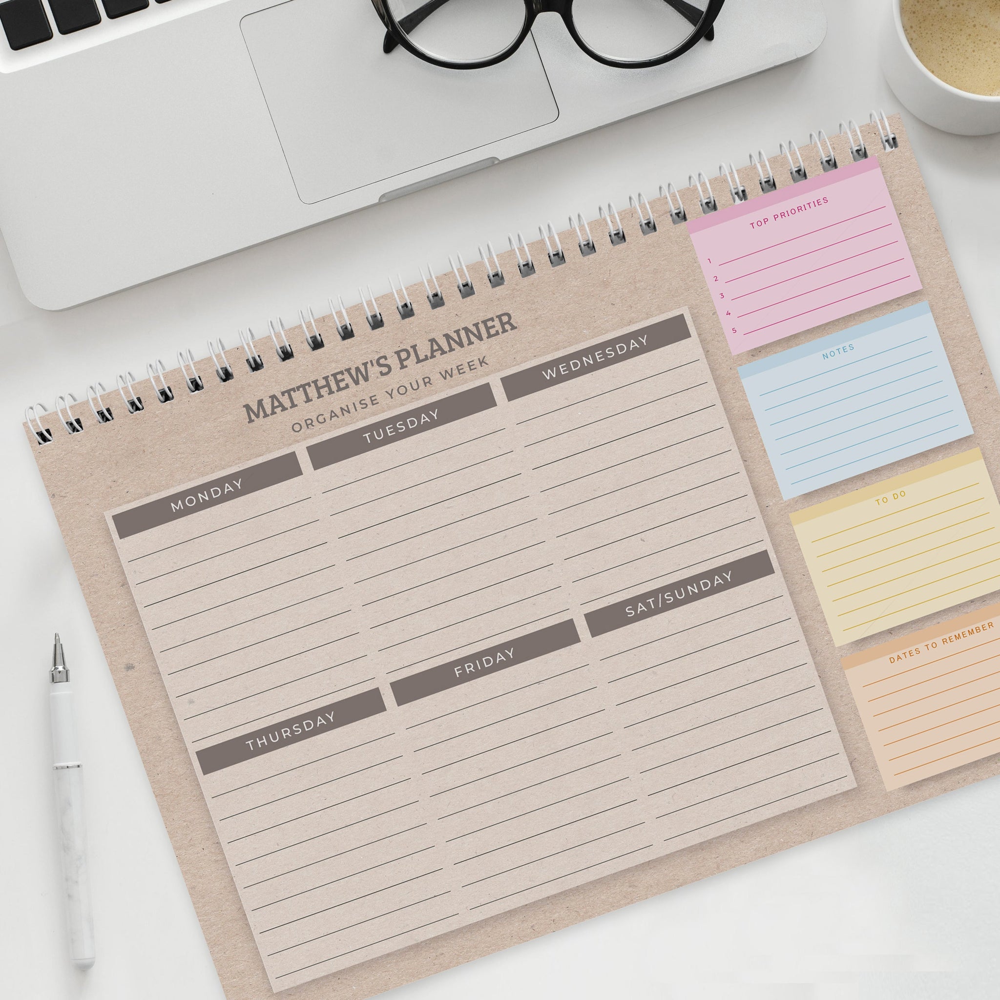 Personalised Study A4 Desk Planner: 2 - Calendars & Planners By Gift Moments