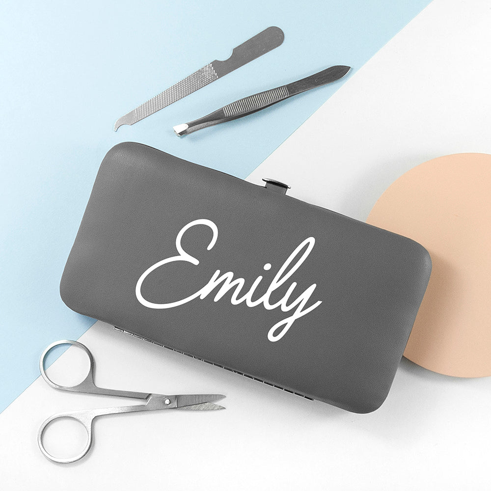 Personalised Stylish Manicure Sets - Grey - Shop Travel Accessories At Gift Moments - 2